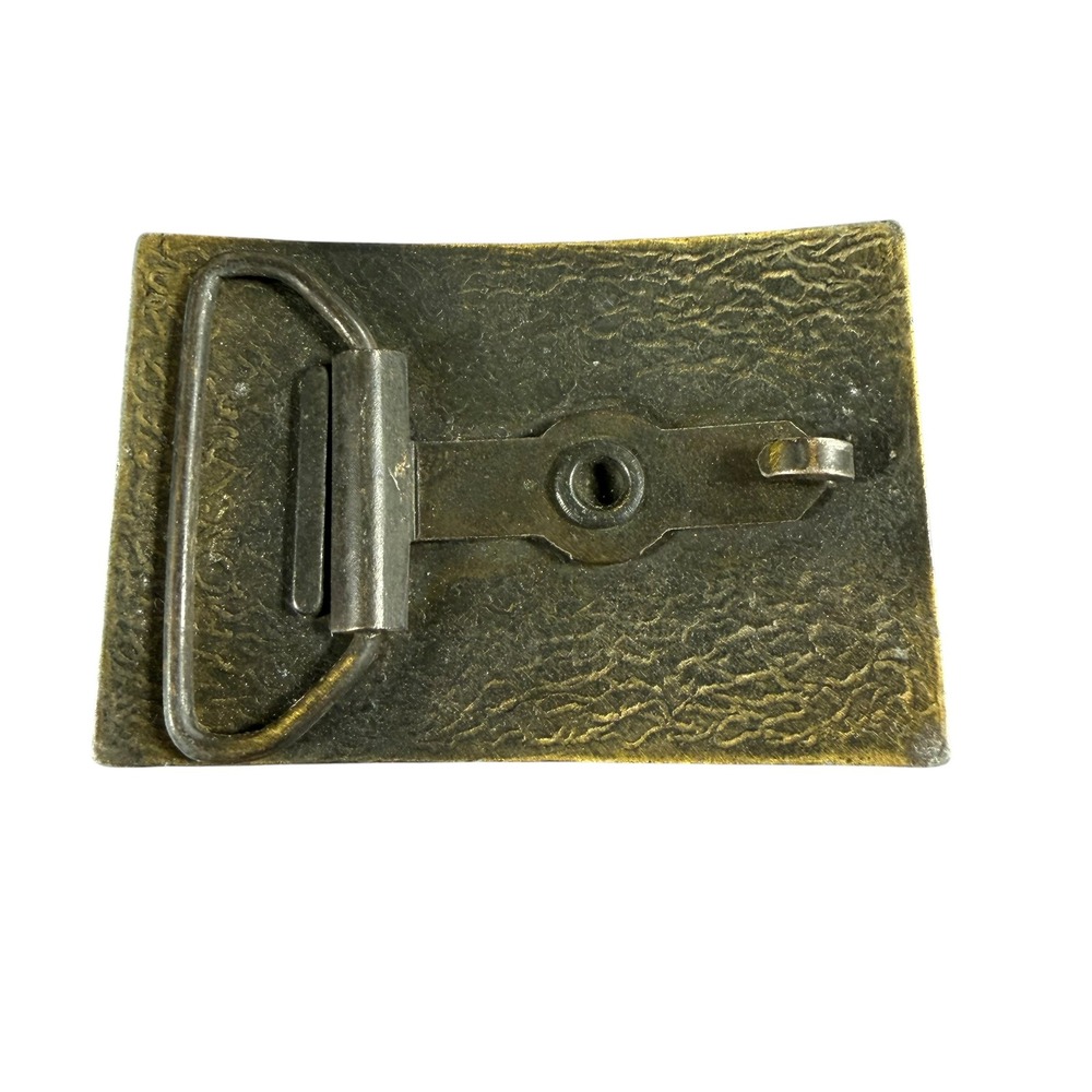 Vintage Lee Jeans Belt Buckle Brass Tone Rectangle Logo Western Workwear Mens - Picture 2 of 6